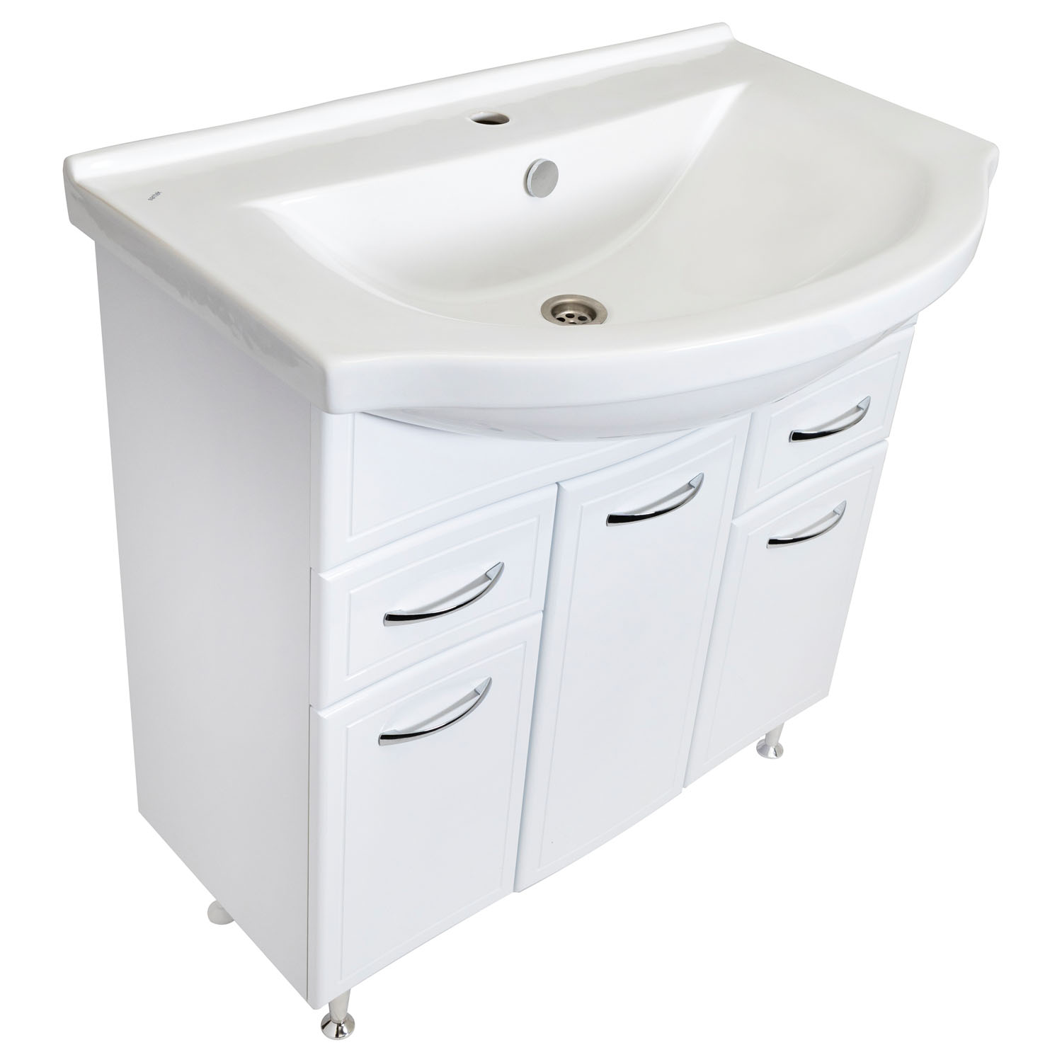 Мебель для ванной Stella Polar Концепт 80, 2 ящика, напольная, цвет белый - фото 1