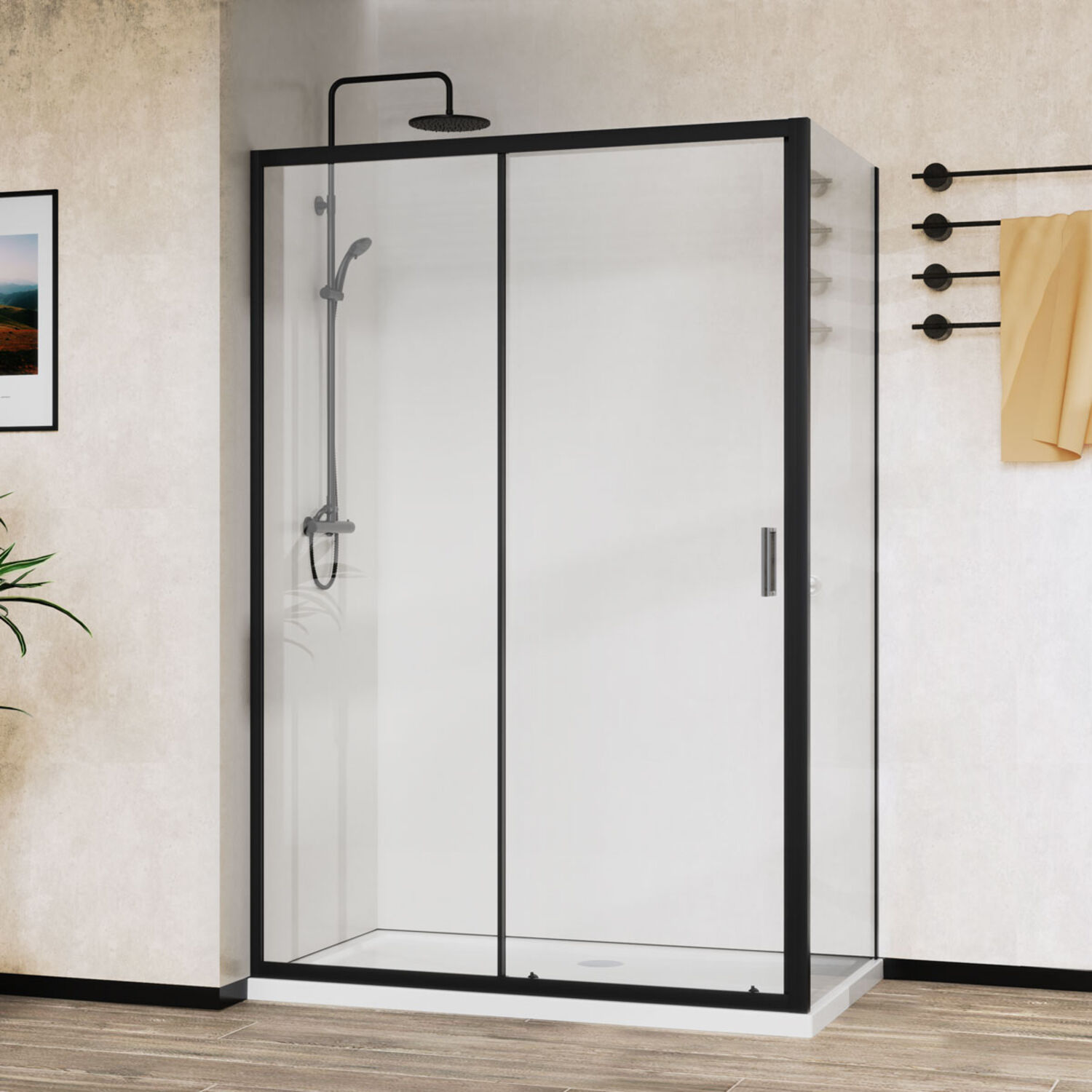 Душевой уголок Vincea City VSR-5CT 110x90, стекло прозрачное, профиль хром