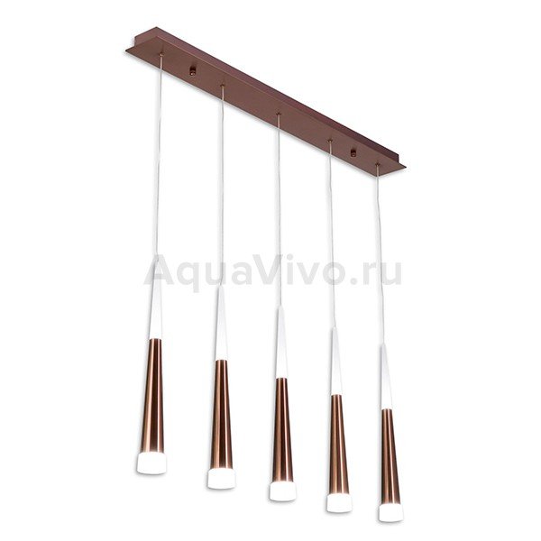 Подвесной светильник Citilux Вегас CL227053, арматура коричневая, плафоны полимер белый / коричневый, 93х10 см