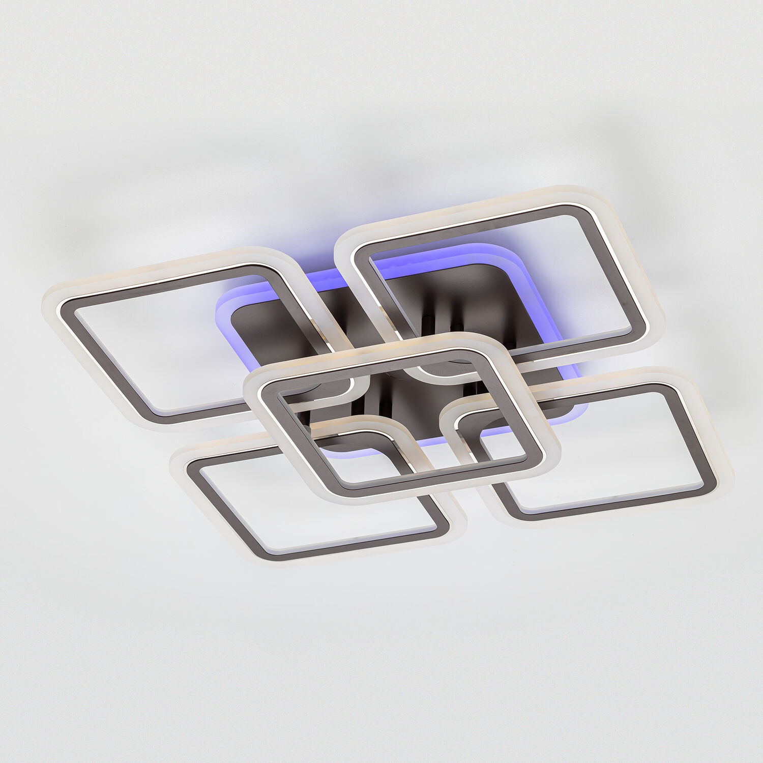 Потолочная люстра Citilux Марсель Смарт CL232A155E, арматура черная, плафоны металл / полимер белый / коричневый - фото 1