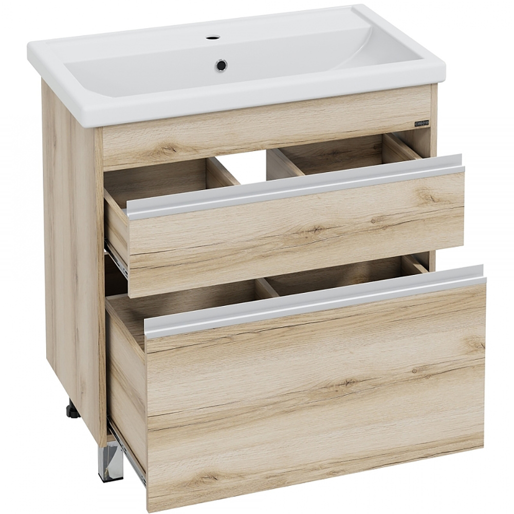 Тумба под раковину Санта Уран 80 напольная, цвет дуб австрийский - фото 1