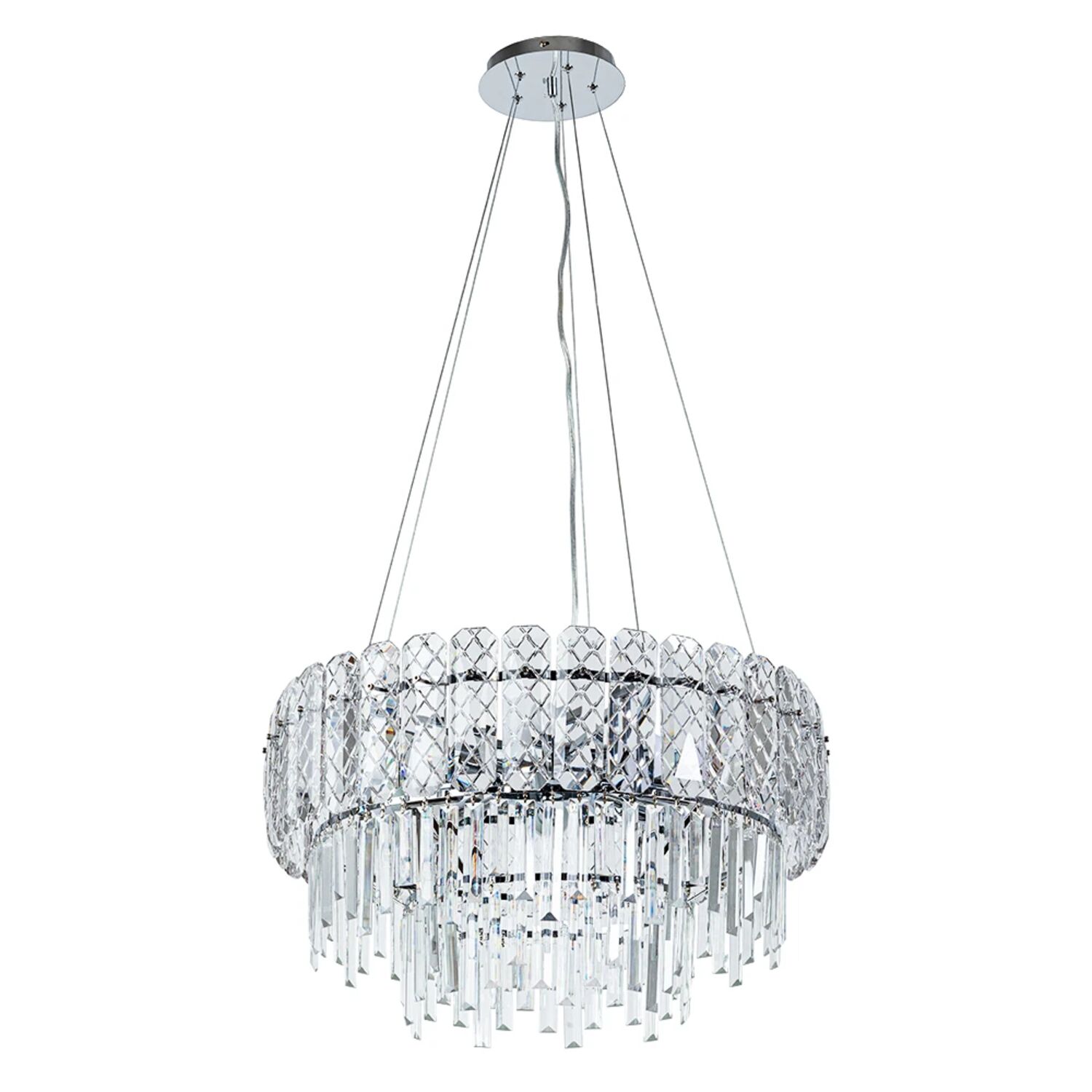 Подвесная люстра Arte Lamp Nicoletta A1051SP-10CC, арматура хром, плафон хрусталь прозрачный