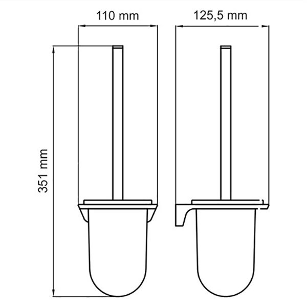 Ершик WasserKRAFT Glan K-5127 для унитаза, цвет черный