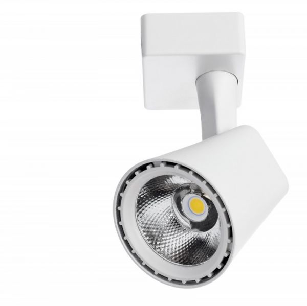 Трековый светильник Arte Lamp Amico A1810PL-1WH, арматура белая, плафон металл белый, 9х10 см