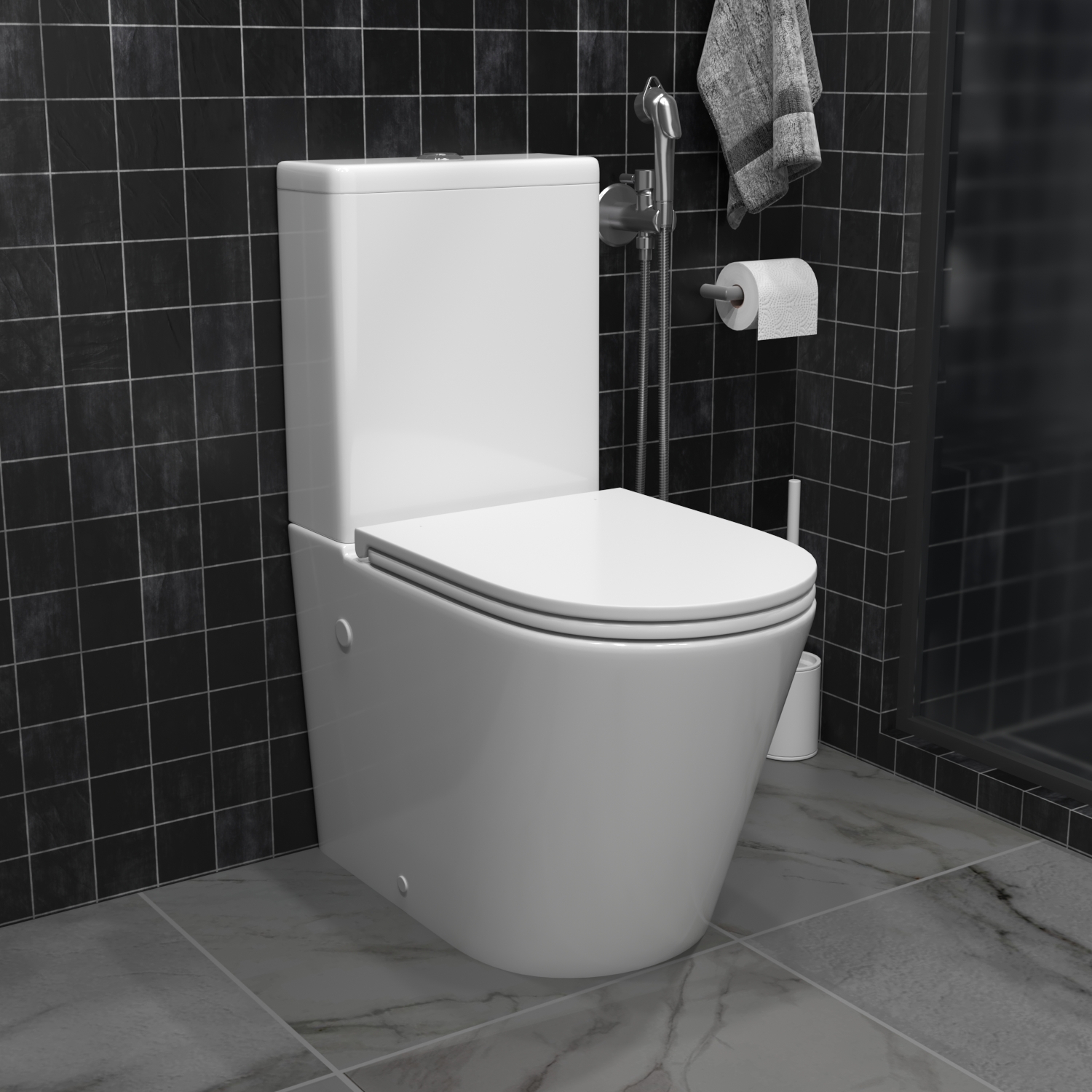 Унитаз Joki Herba T JK0822034 напольный, безободковый, смыв Торнадо, с сиденьем микролифт, цвет белый - фото 1