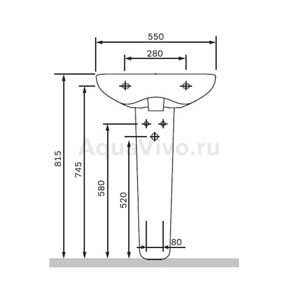 Раковина AM.PM Like C804221WH подвесная, 55x46 см