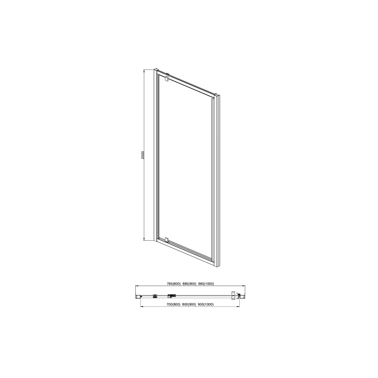 Дверь для душа Акватек Ария AQ ARI PI 10020CH 100x200, стекло прозрачное, профиль хром - фото 1