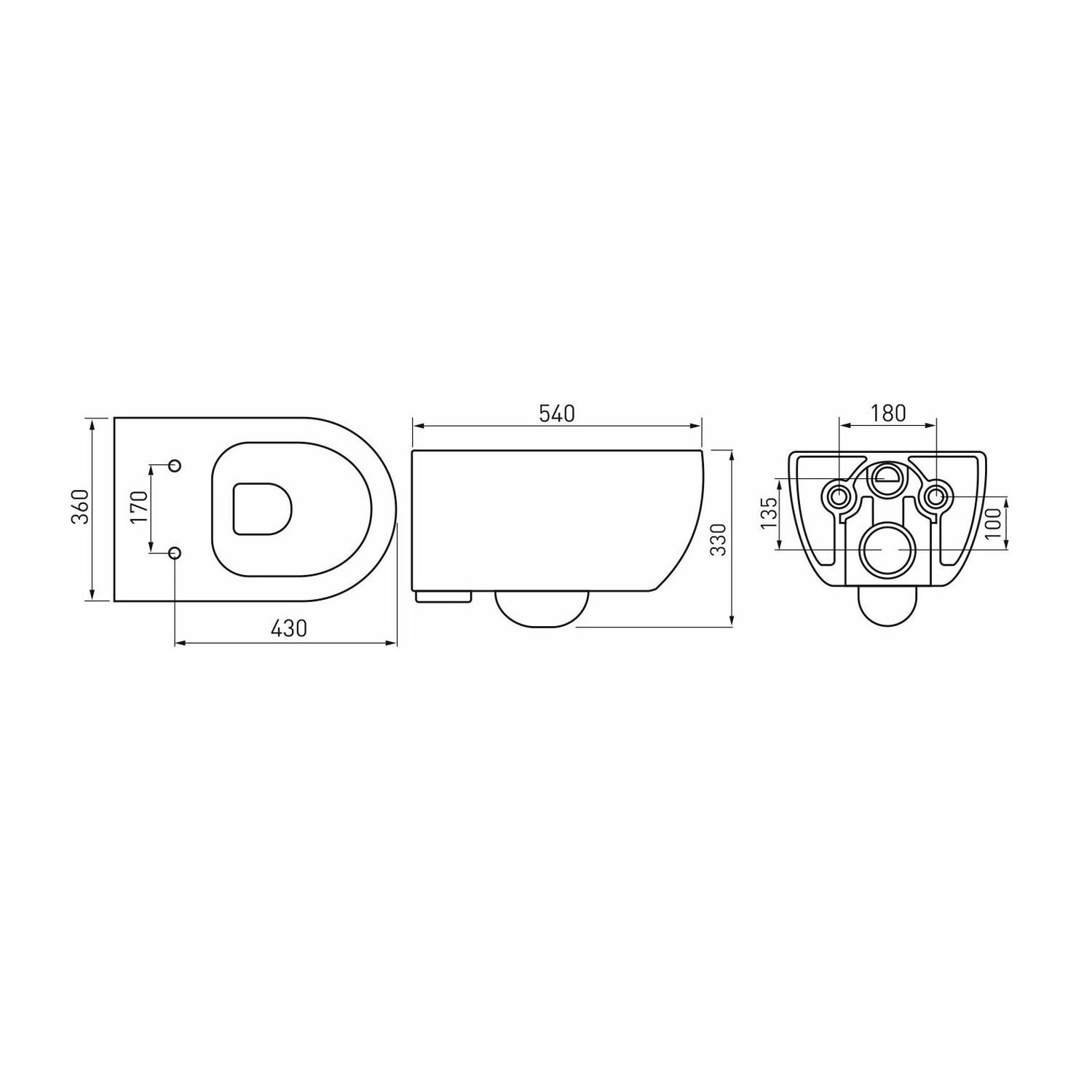 Комплект Berges 043302 унитаза Ego XL Rimless с сиденьем микролифт и инсталляции Novum 525 с кнопкой O3 хром глянцевый - фото 1