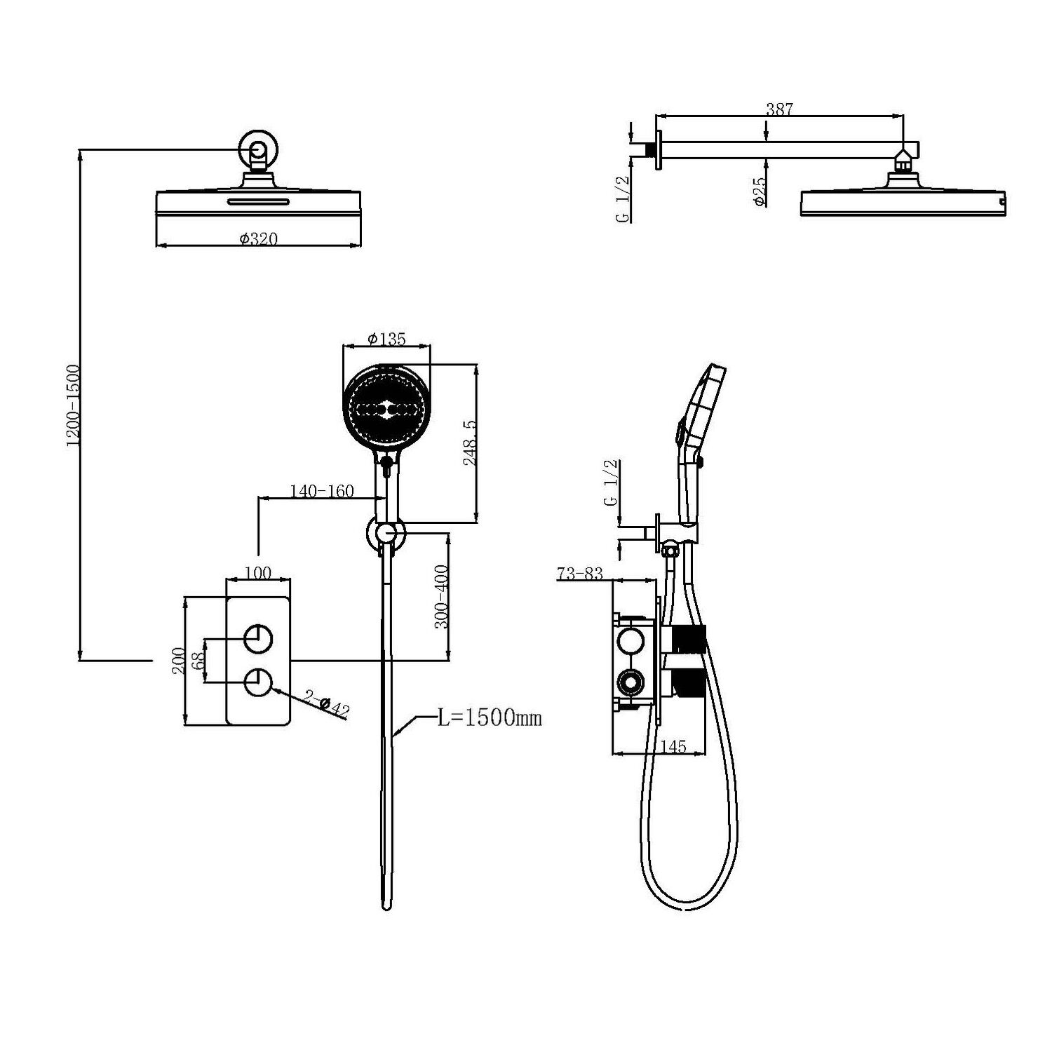 Душевой комплект Vincea Domus VSFW-5DM0CH, встраиваемый, цвет хром - фото 1
