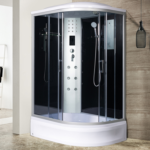 Душевая кабина River Dunay 120/90/24 ТН L 120x90, левая, стекло тонированное, профиль хром матовый, с крышей, с гидромассажем