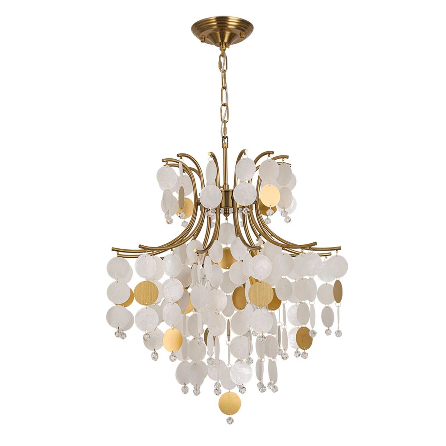 Подвесная люстра Arte Lamp Pipirima A4089LM-6AB, арматура античная бронза, плафон перламутр белый