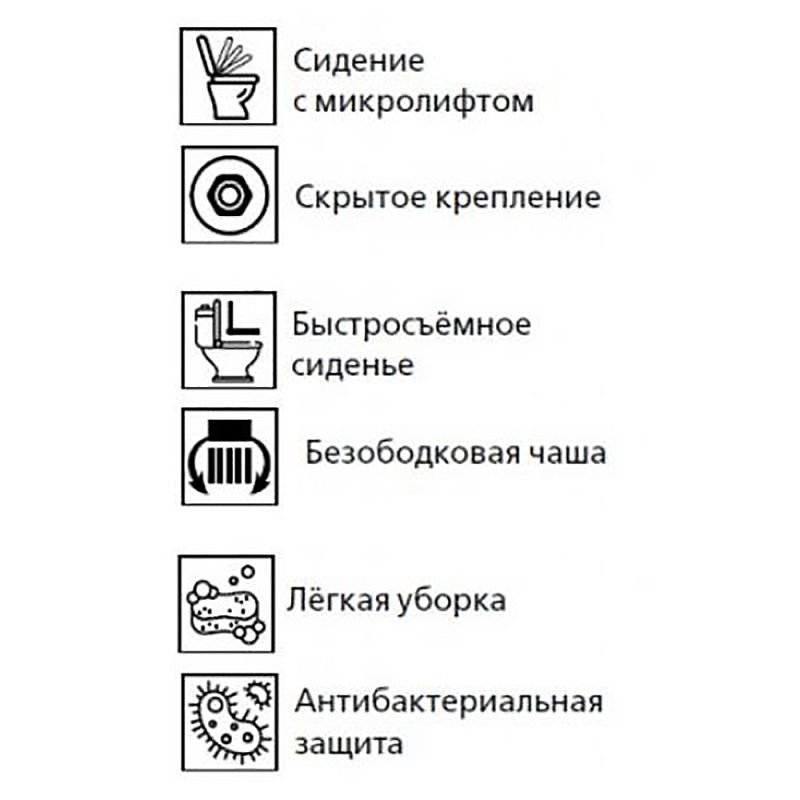 Унитаз Esbano Amapola-N White подвесной, безободковый, с сиденьем микролифт, цвет белый - фото 1