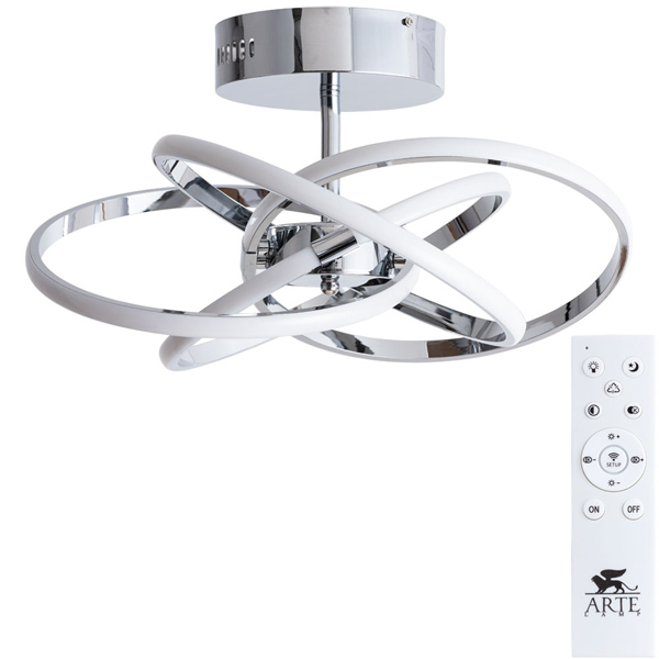 Подвесная люстра Arte Lamp Orbit A9052PL-4CC, арматура хром, плафоны пластик белый, 50х50 см