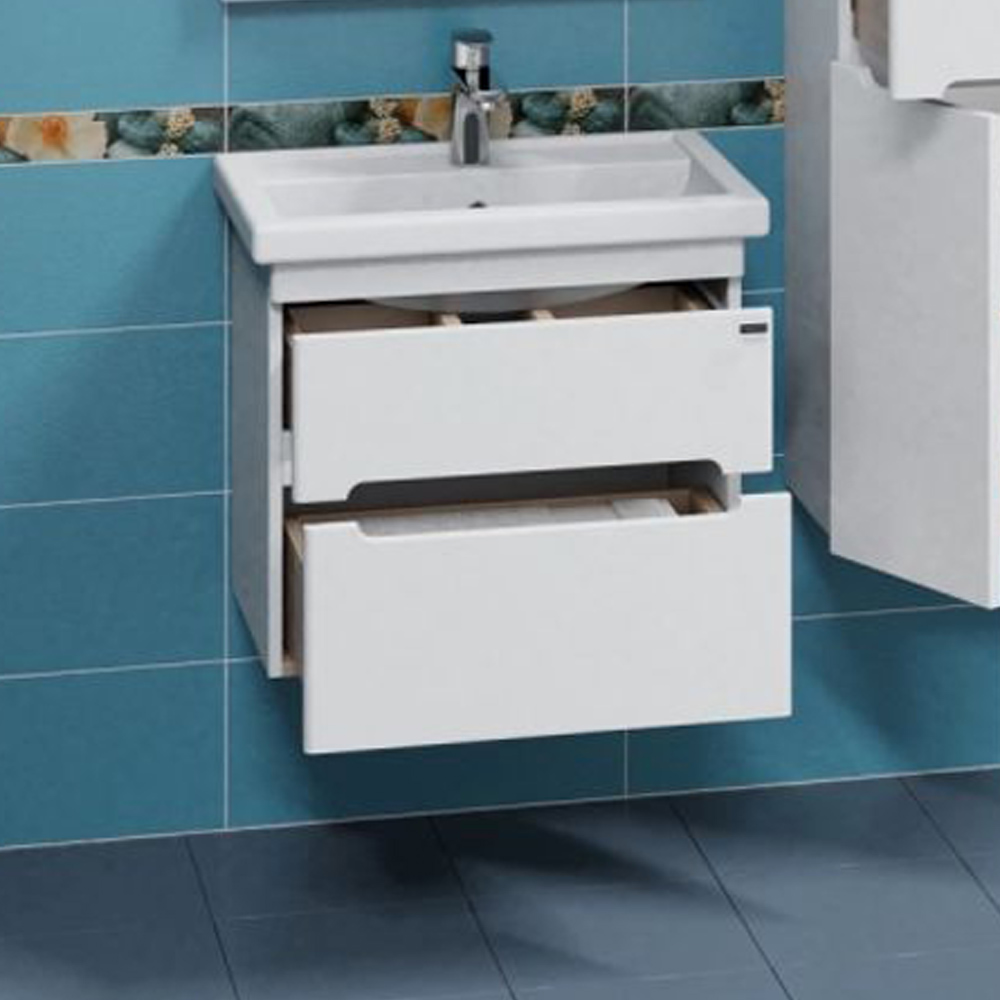 Тумба Санта Лондон 60 под раковину Фостер, подвесная, с ящиками, цвет белый - фото 1