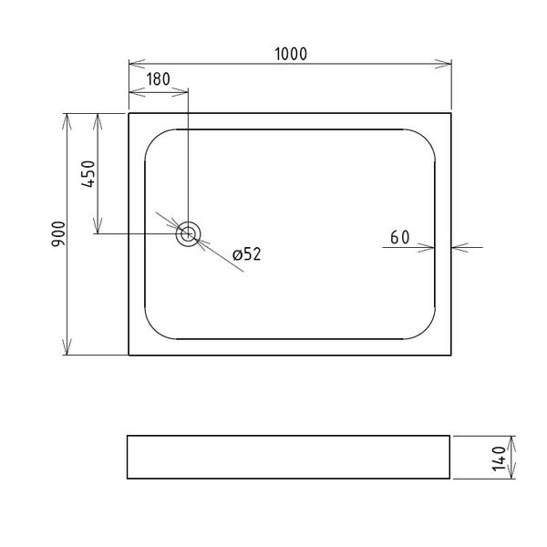 Поддон для душа Gemy ST12B 100x90, акриловый, цвет белый - фото 1