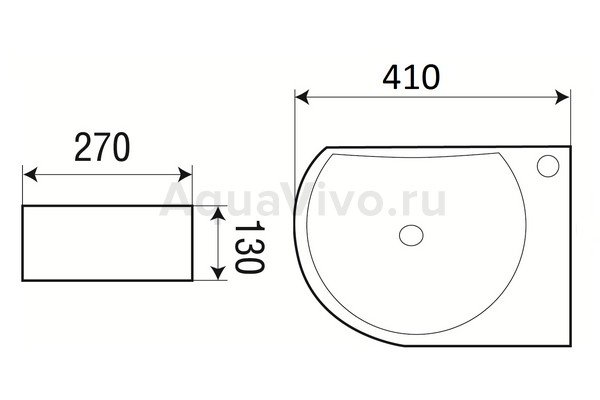 Раковина Weltwasser SK Aisbach 5014R подвесная, 41x27 см, цвет белый глянец - фото 1