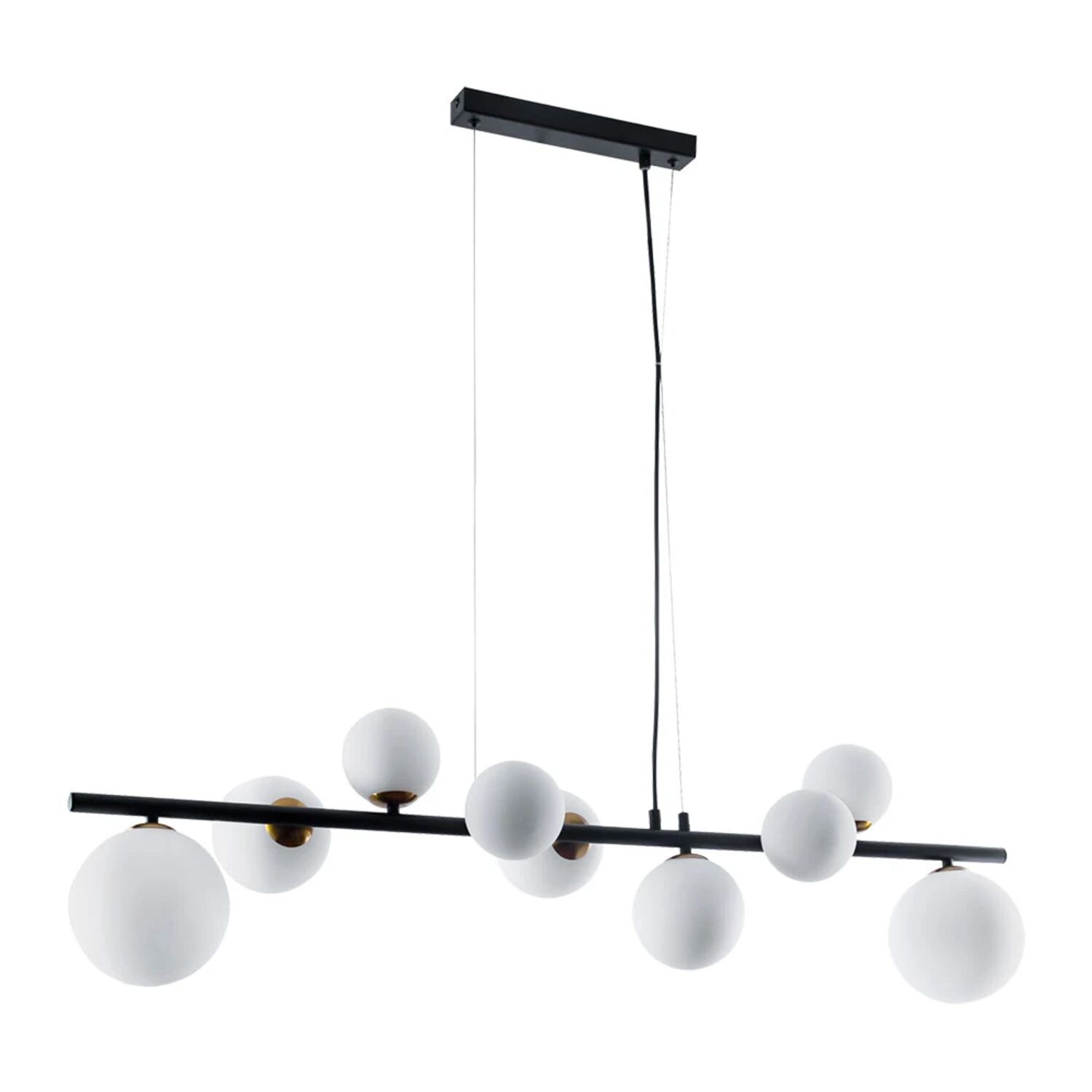 Подвесная люстра Arte Lamp Gemini A2243SP-9BK, арматура черный, плафон стекло белое