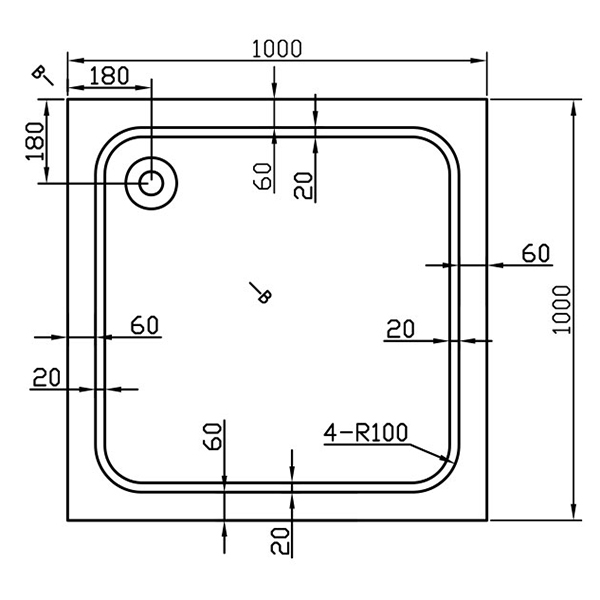 Поддон для душа Vincea VST-2AS 100x100, акриловый, цвет белый