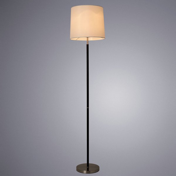 Торшер Arte Lamp Rodos A2589PN-1SS, арматура серебро, плафон ткань белая, 32х32 см - фото 1