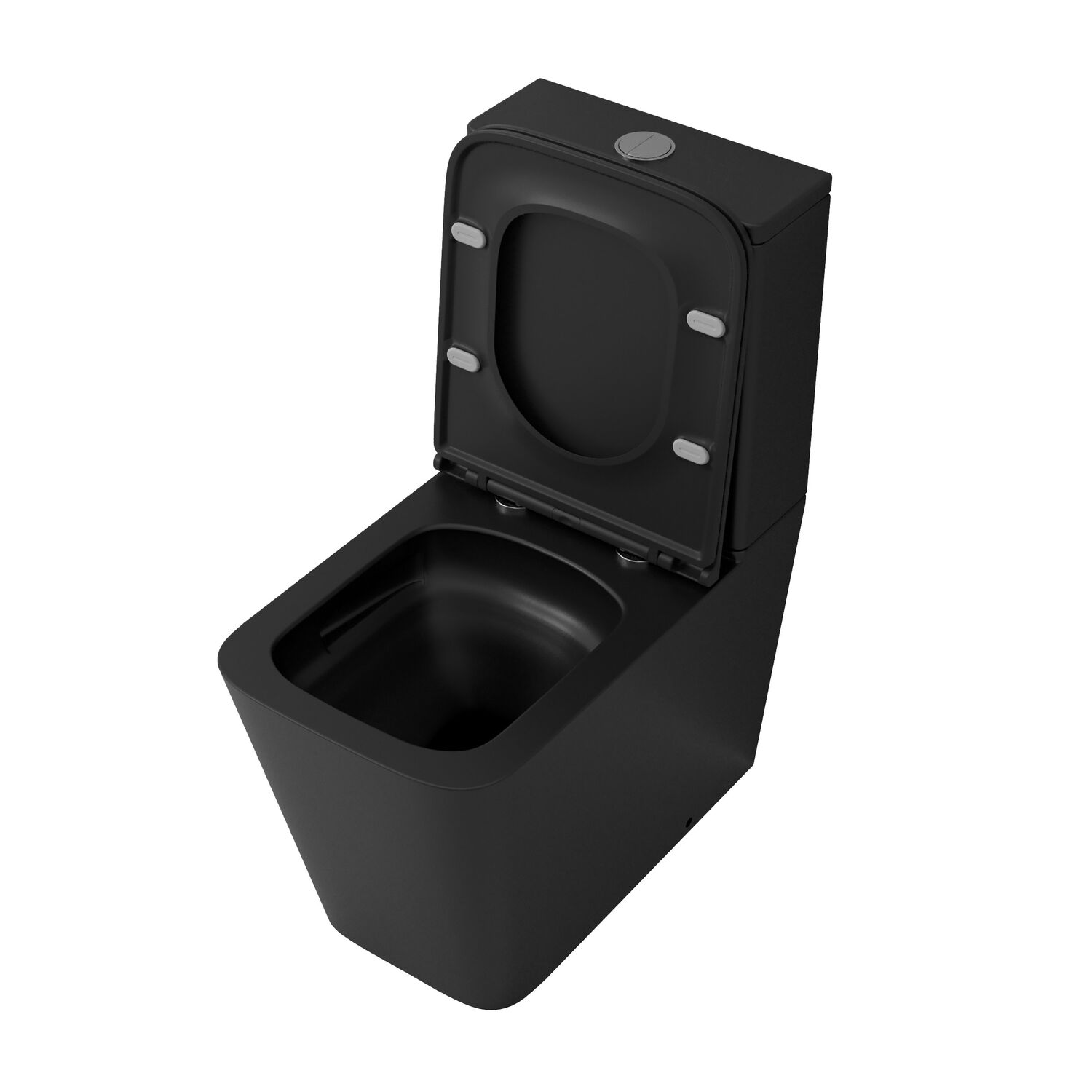 Унитаз Grossman Tornado GR-4418 BMSQ напольный, безободковый, смыв Торнадо, с сиденьем микролифт, цвет черный матовый - фото 1