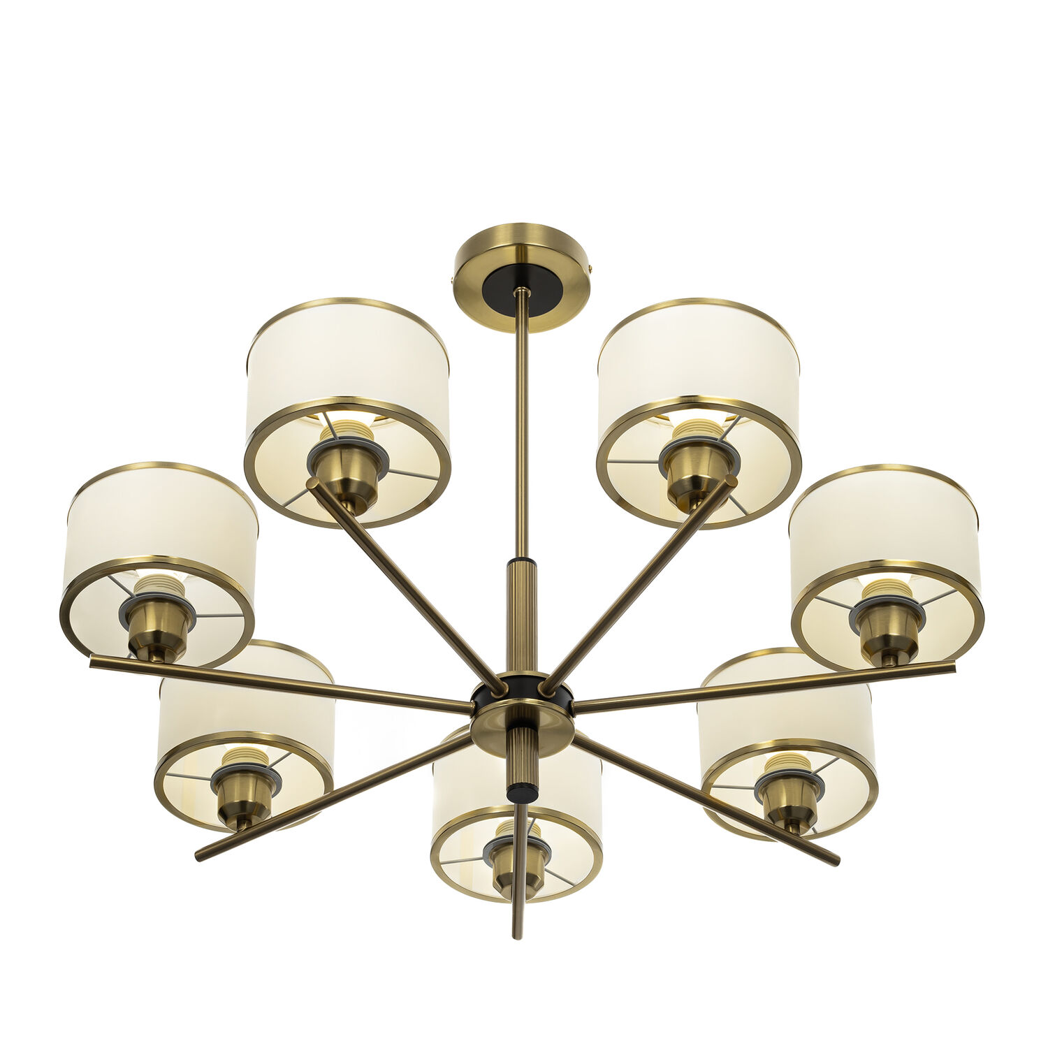 Люстра Citilux Alton CL421273, арматура бронза, плафоны металл / текстиль белый / бронза - фото 1