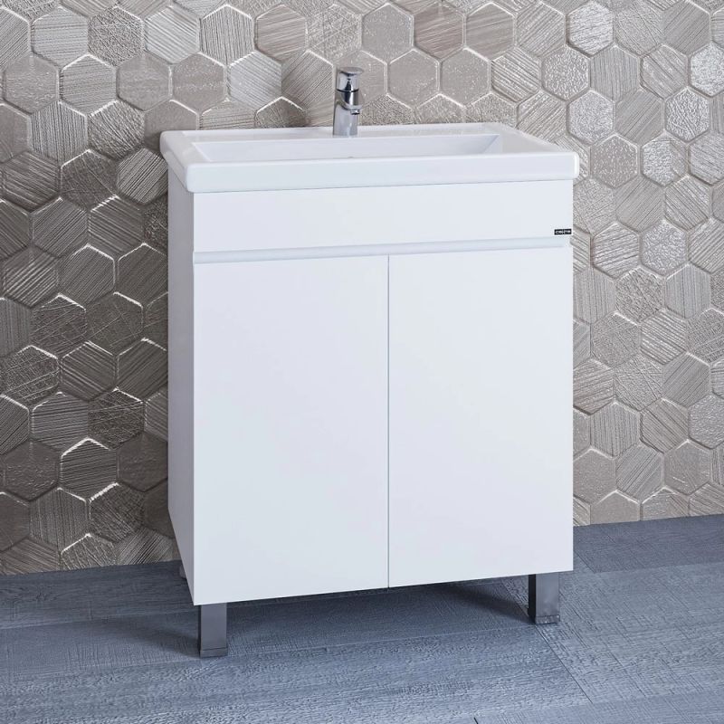 Тумба под раковину Санта Марс 70 напольная, с дверцами, цвет белый