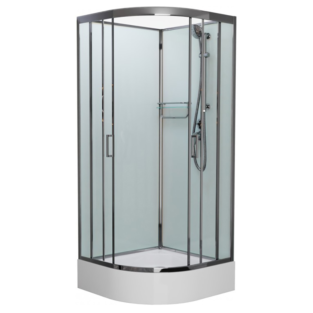 Душевая кабина Frank F409/1 М Brilliant 90x90, с полотенцедержателем, стекло матовое, профиль хром, без крыши