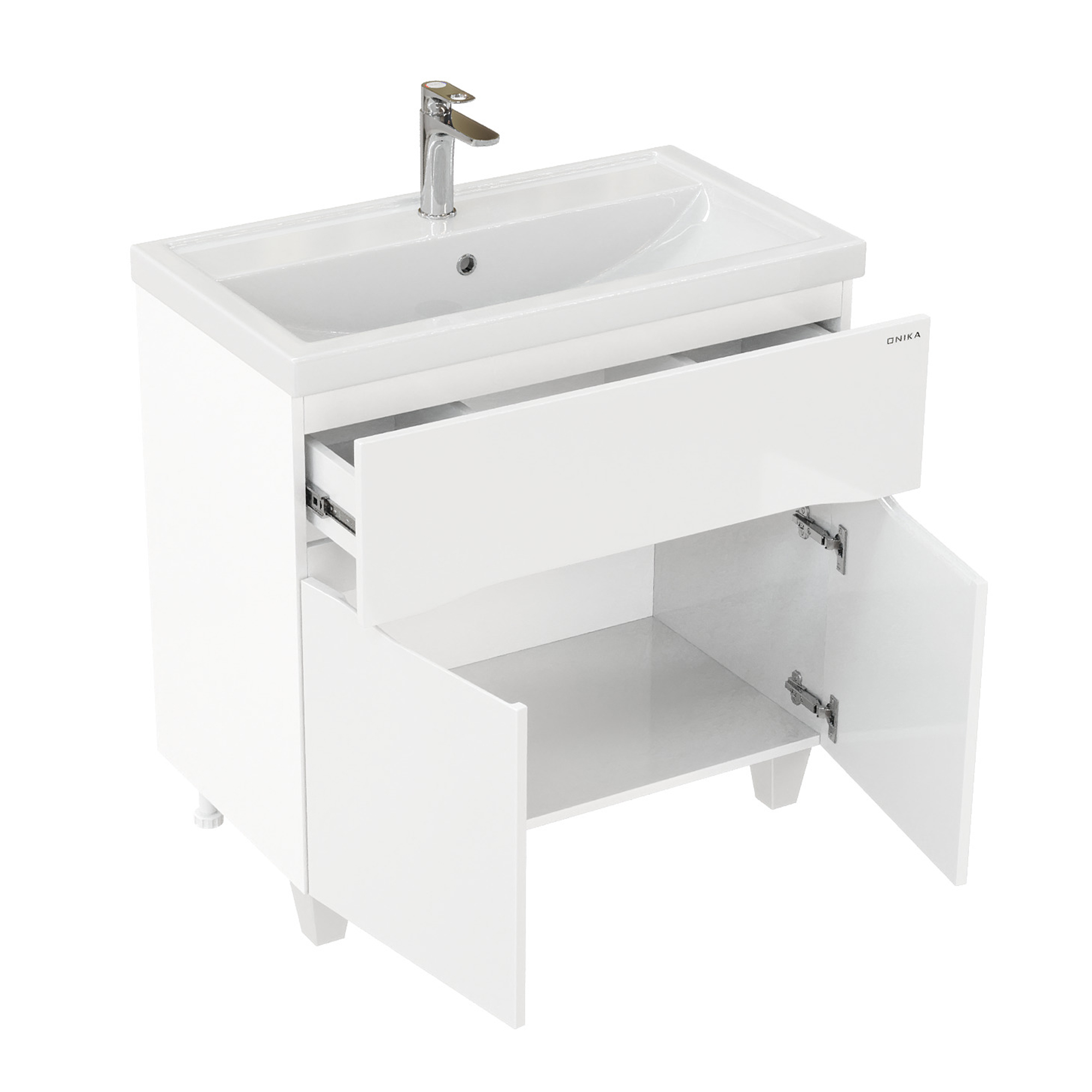 Тумба под раковину Оника Стрим 80, напольная, цвет белый - фото 1