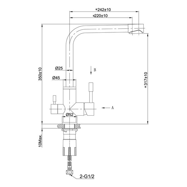 Смеситель Lemark Expert LM5061GMN для кухни, под фильтр, цвет графит - фото 1