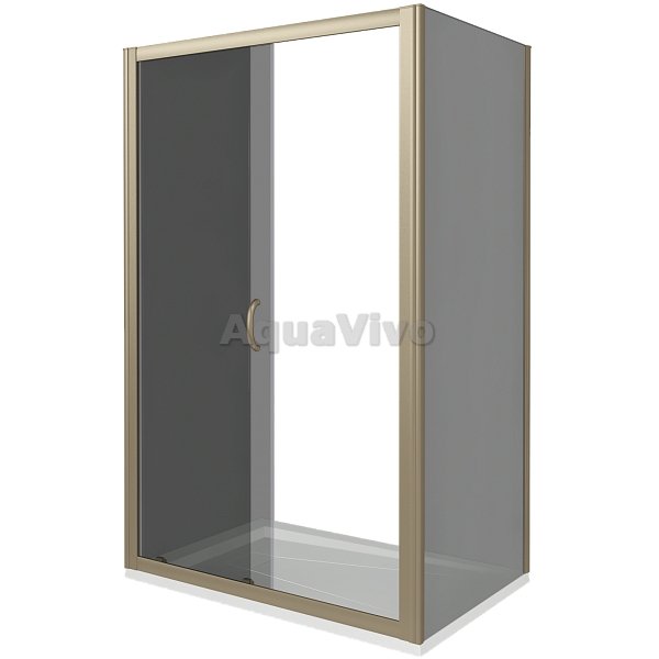 Душевой уголок Good Door Jazze WTW+SP-B-BR 130x80, стекло тонированное, профиль бронза - фото 1