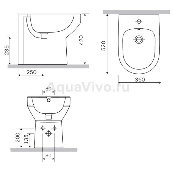 Биде AM.PM Spirit V2.0 C703111WH напольное