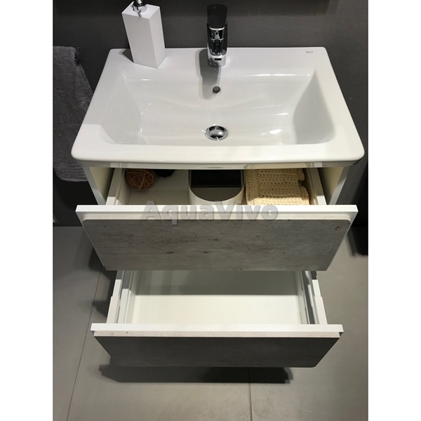 Мебель для ванной Roca Ronda 80, цвет бетон / белый глянец - фото 1