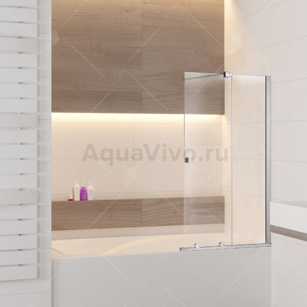 Шторка на ванну RGW Screens SC-46 100, стекло прозрачное, профиль хром