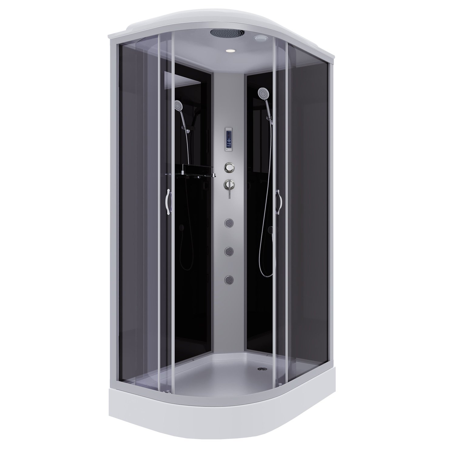Душевая кабина Niagara Classic NG-3512-14RF 120х80, правая, стекло тонированное, профиль серебро, с крышей, с гидромассажем - фото 1
