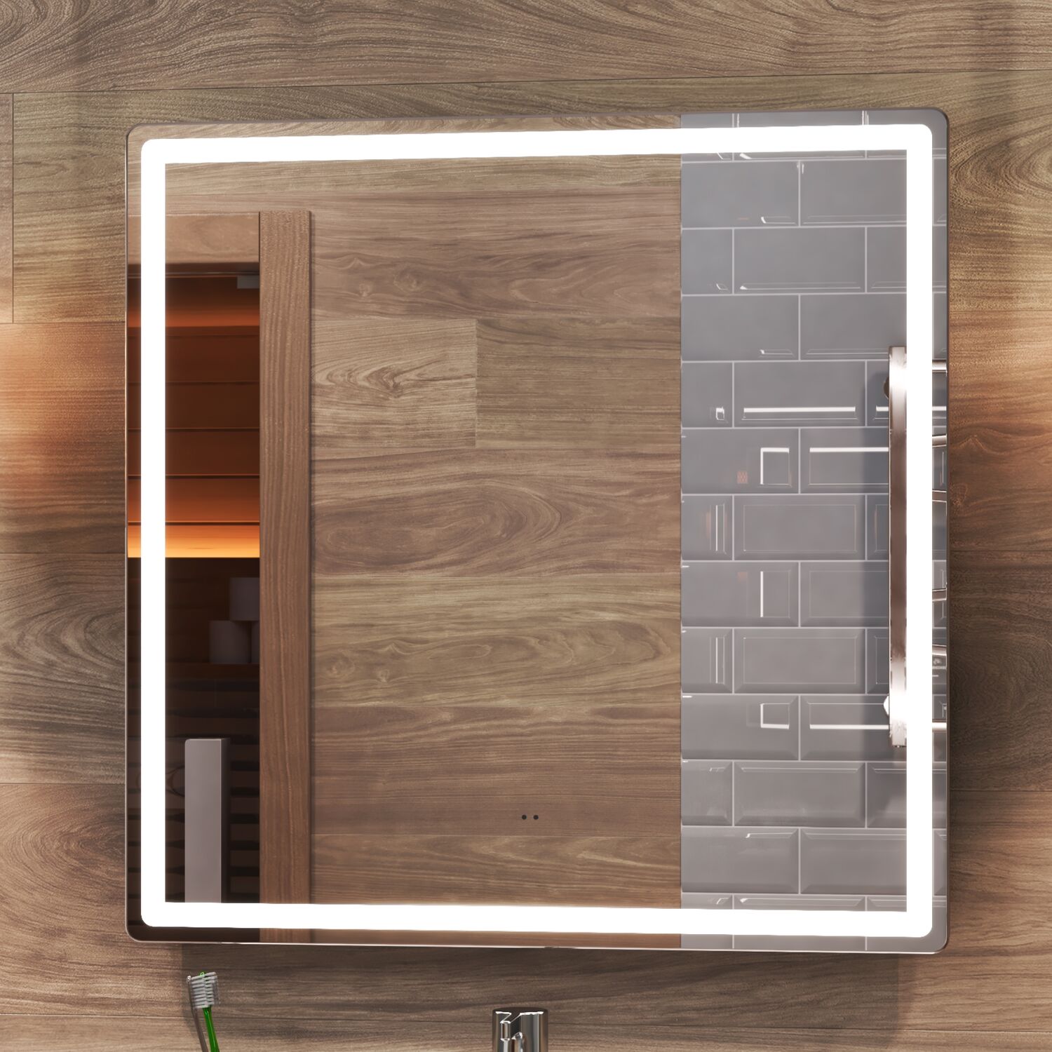 Зеркало Vigo Geometry Classic 70x70, с подсветкой