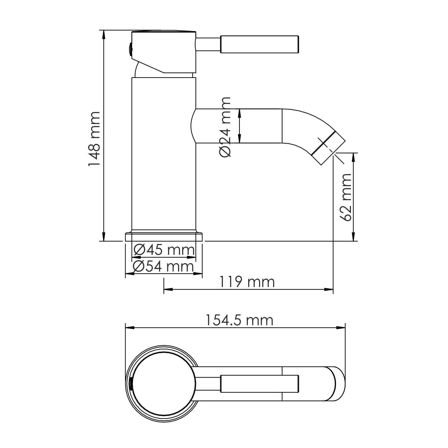 Смеситель WasserKRAFT Gollach 3305 для раковины, цвет черный