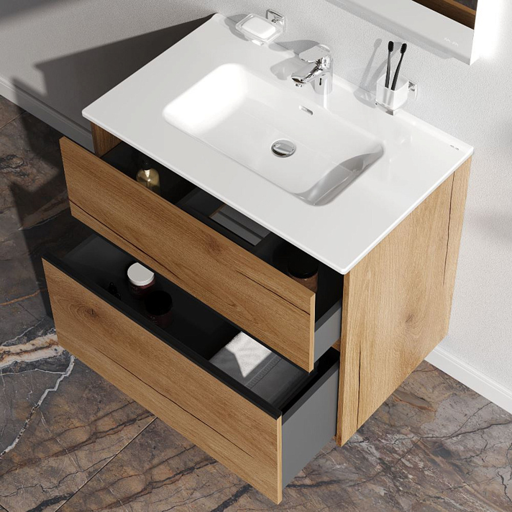 Тумба под раковину AM.PM Sense 80 подвесная/напольная, цвет светлое дерево - фото 1