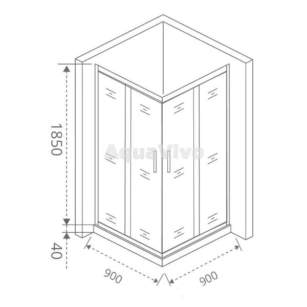 Душевой уголок Good Door Infinity CR-90-G-CH 90х90, стекло грейп, профиль хром - фото 1