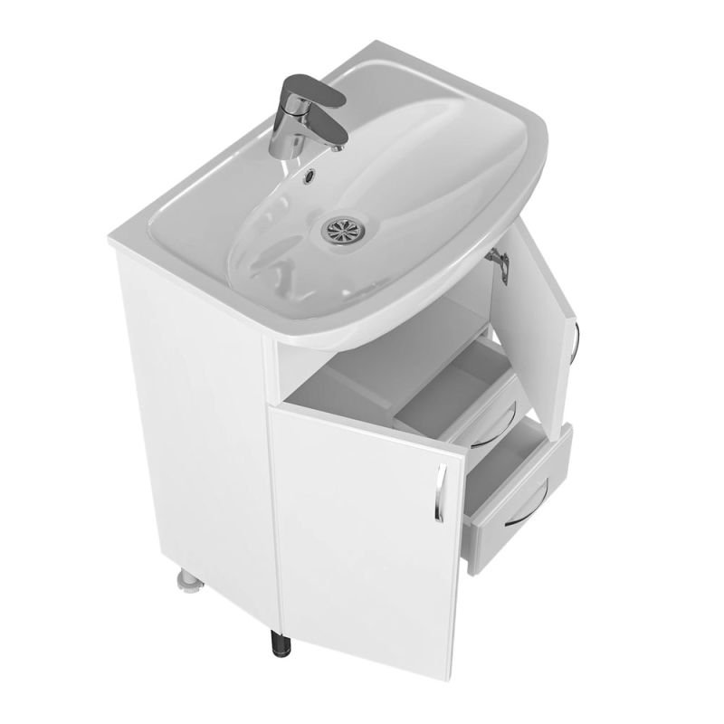 Тумба под раковину Санта Сити 60 напольная, с ящиками, цвет белый - фото 1