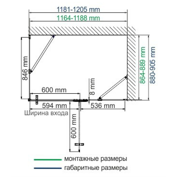 Душевой уголок WasserKRAFT Aller WasserSchutz 10H07R 120x90 правый, стекло прозрачное, профиль серебристый