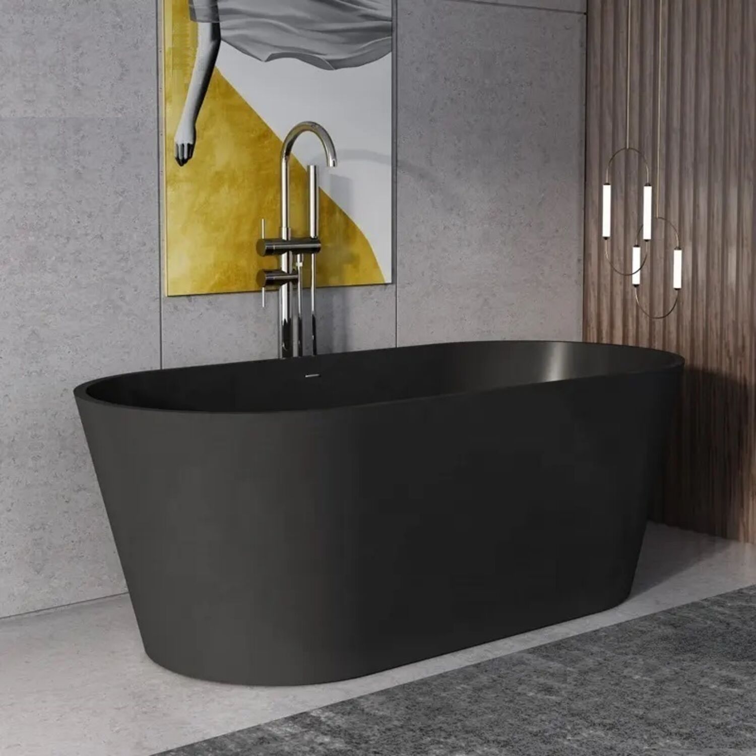 Ванна CeruttiSPA Resia MB CT9905 168x73 акриловая, цвет черный матовый