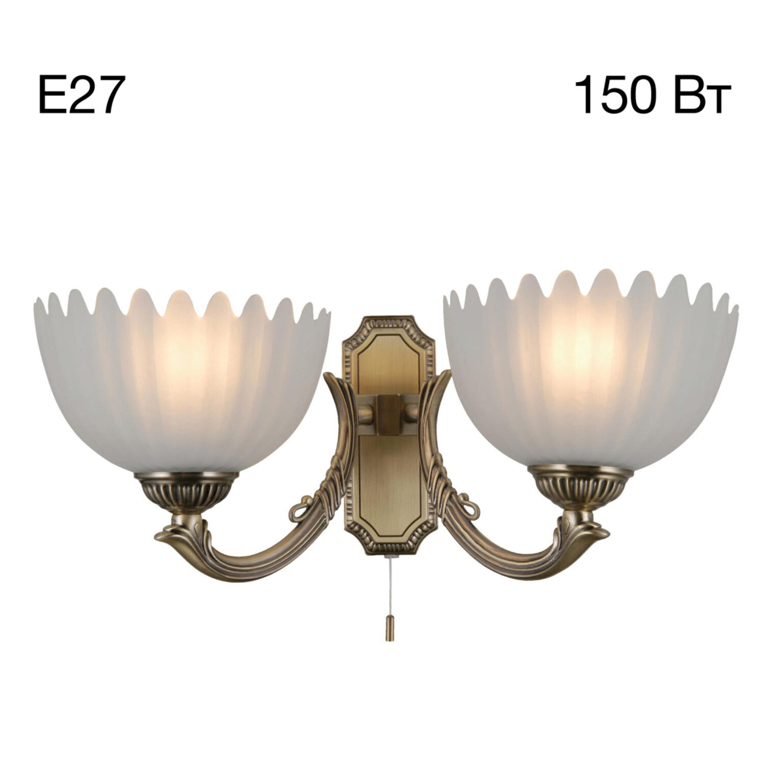 Бра Citilux Севилья CL414323, арматура бронза, плафоны стекло белое