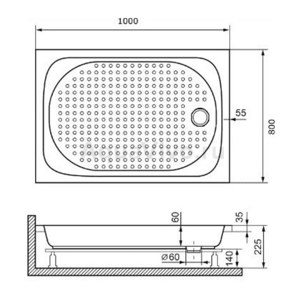 Поддон для душа RGW Acryl LUX/TN 100x80, акриловый, цвет белый