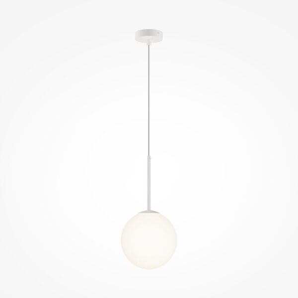Подвесной светильник Maytoni Basic Form MOD321PL-01W1, арматура матовая белая, плафон стекло белое