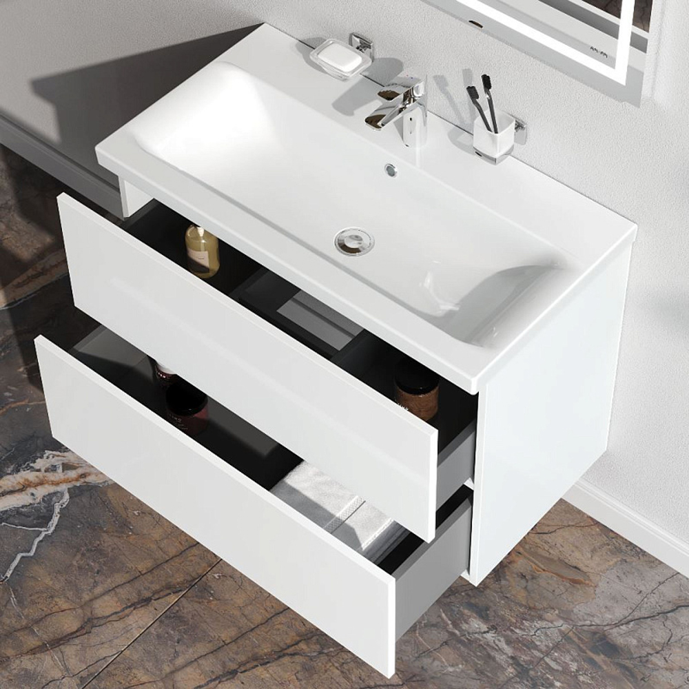 Тумба под раковину AM.PM Gem 80 подвесная, цвет белый глянец - фото 1