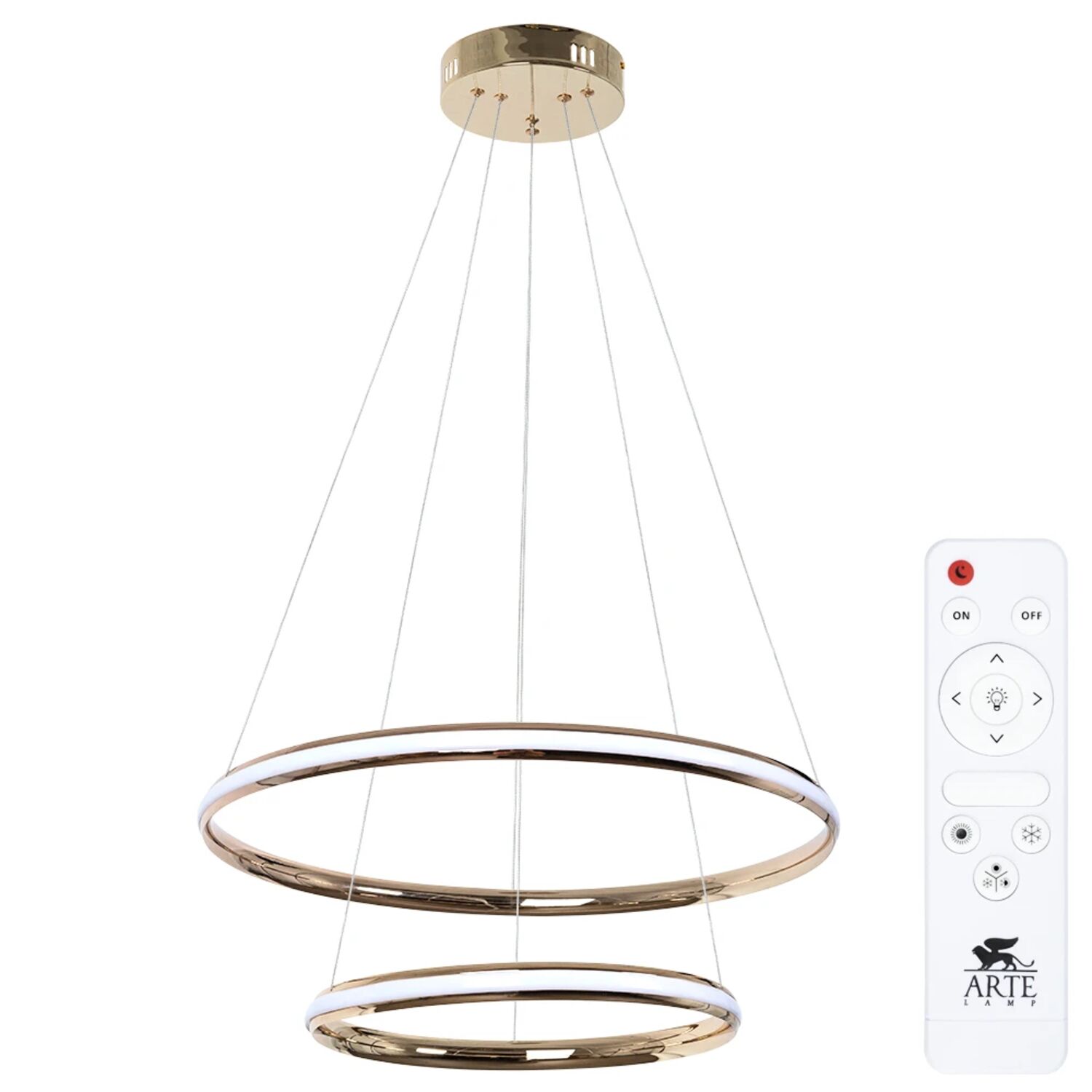 Подвесная люстра Arte Lamp Meridiana A2198SP-2GO, арматура золото, плафон акрил белый