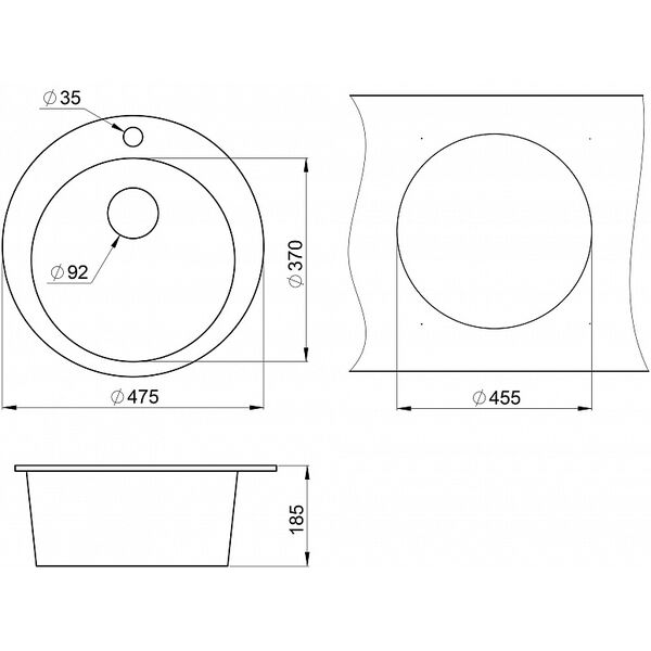 Кухонная мойка Granula GR-4801 WH 48x48, цвет арктик - фото 1