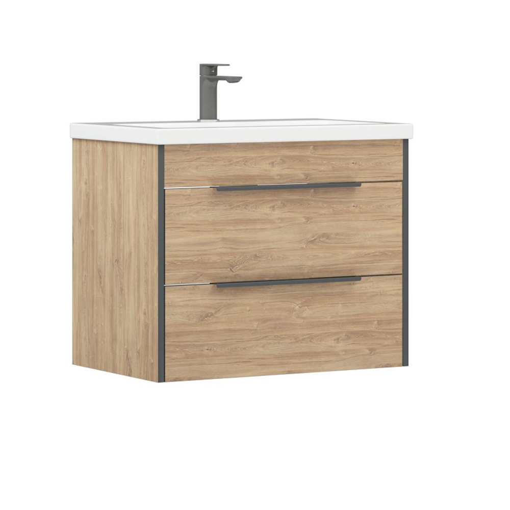 Мебель для ванной Corozo Форест 80, подвесная/напольная, цвет дуб канзас коричневый - фото 1