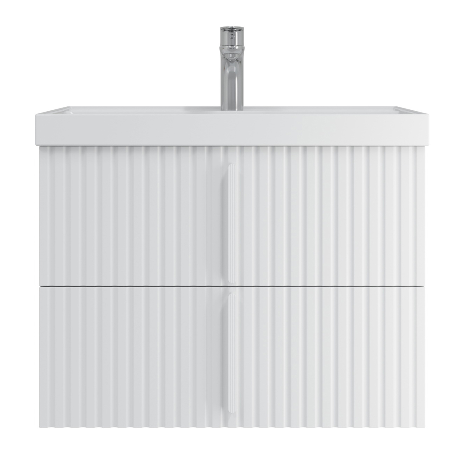 Тумба под раковину Санта Юпитер 70, подвесная, 2 ящика, цвет белый глянец - фото 1