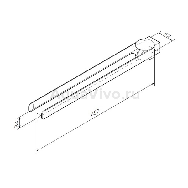 Полотенцедержатель AM.PM Inspire 2.0 A50A32600, двойной, поворотный, 46 см